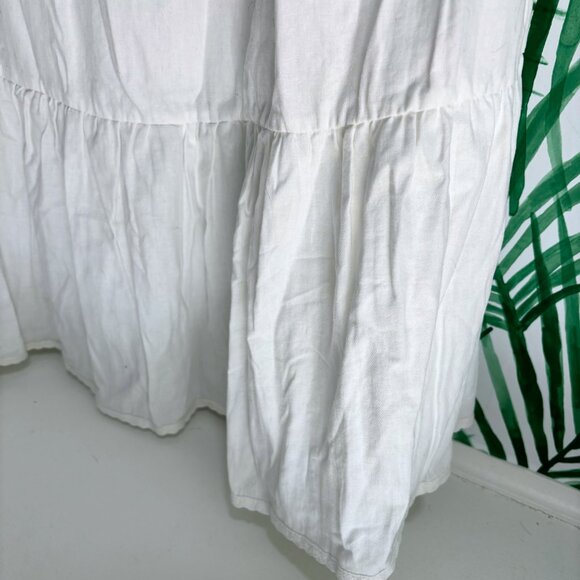 NWT Lulus Flirting in Florence White Striped Midi Dress with Tie Straps - Picture 9 of 14